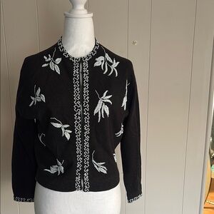 Vintage beaded sweater. Cardigan. 1950s